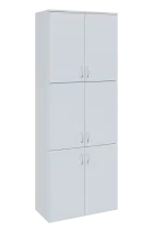 N 6 - 86D kancelářská skříň, 6-dveřová, 2150x800x400, bílá